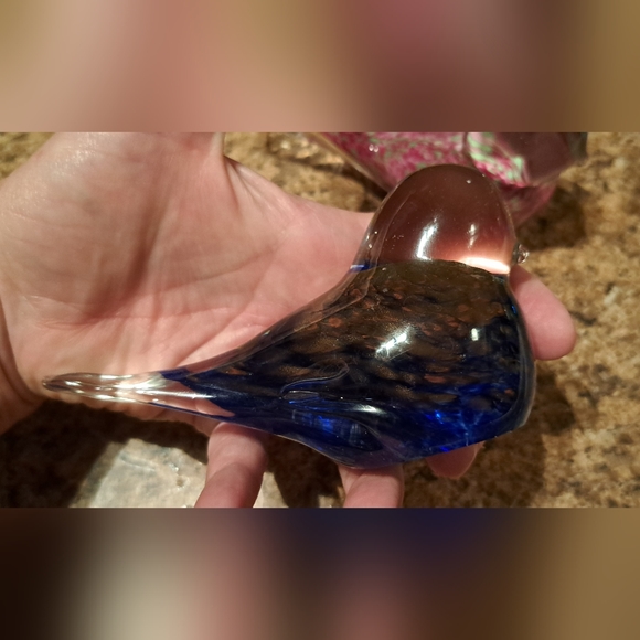 2-Gorgeous Glass Special Paperweights Pinks Browns Blues "Read" - Picture 8 of 10